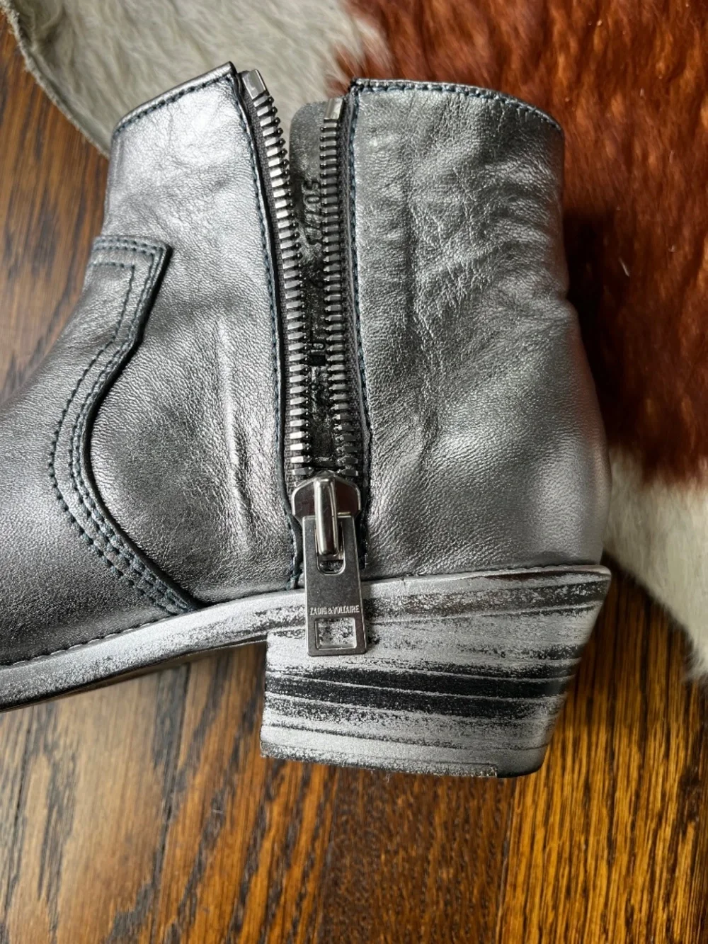 Zadig & Voltaire Paris western boots silver